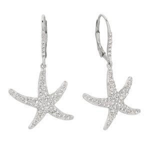 1.20 CT Natural Diamond Starfish Hoop Earrings 14K White Gold